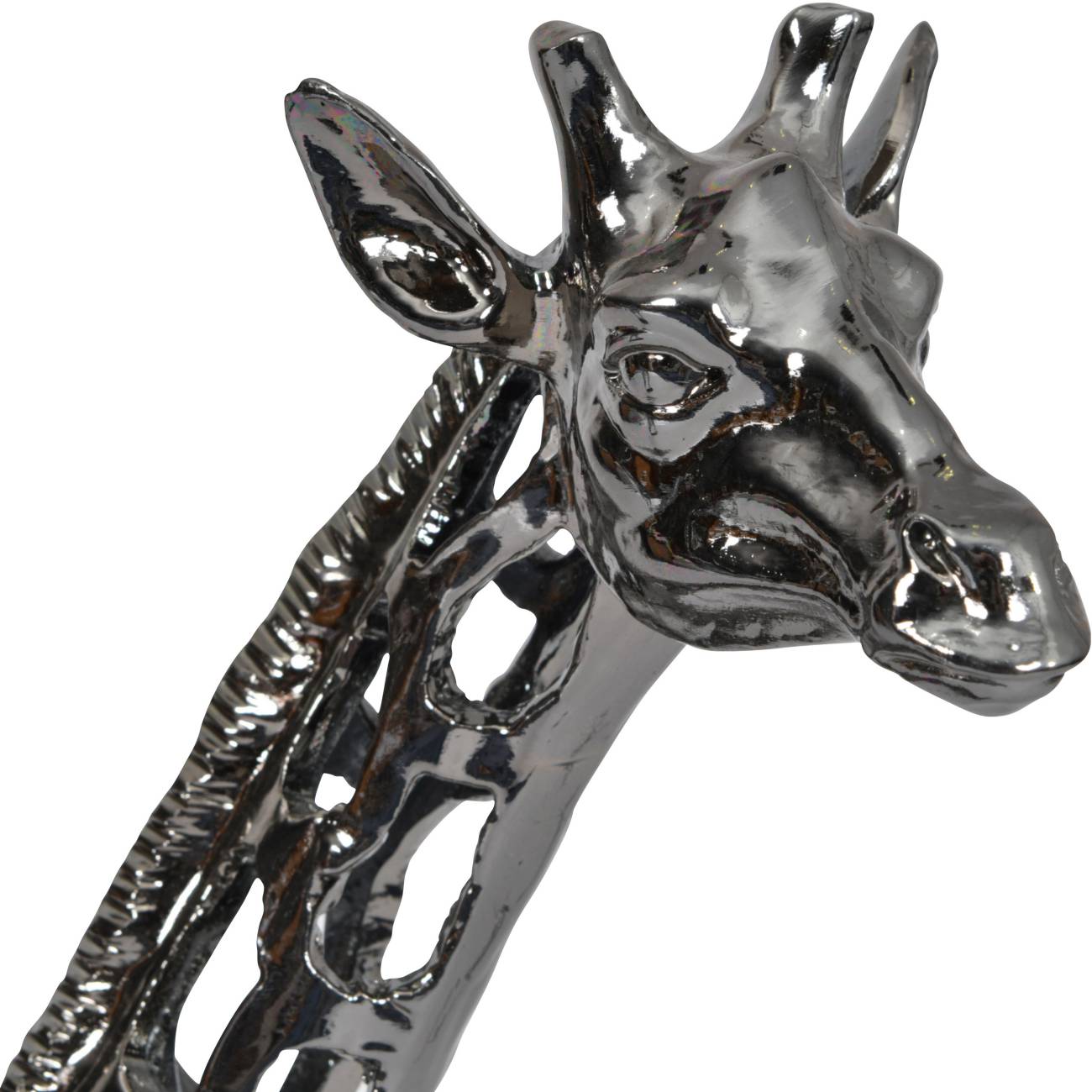 Courtney Black Nickel Hollow Giraffe 70cm Sculpture