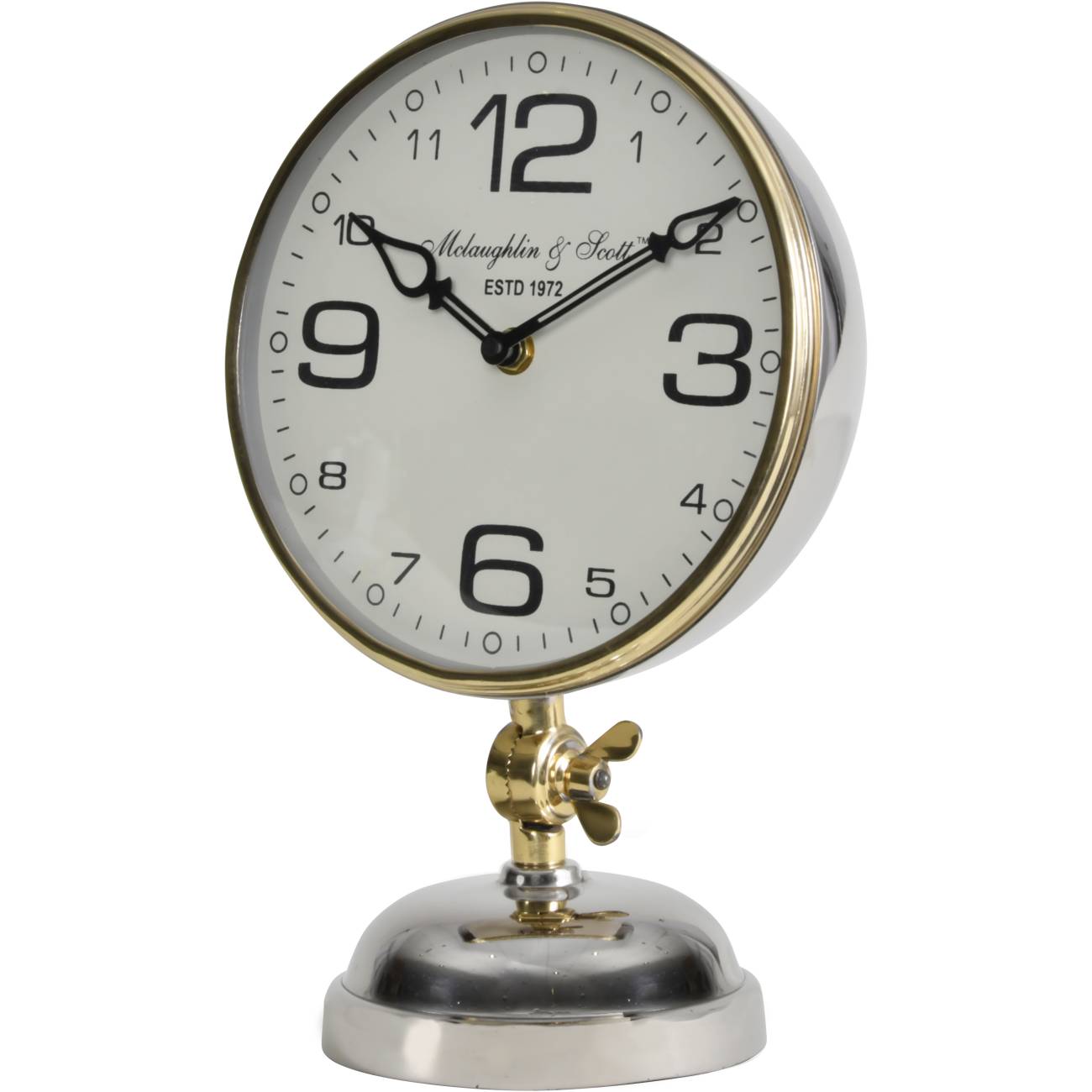 Risby Gold Brass and Nickel Mantle clock