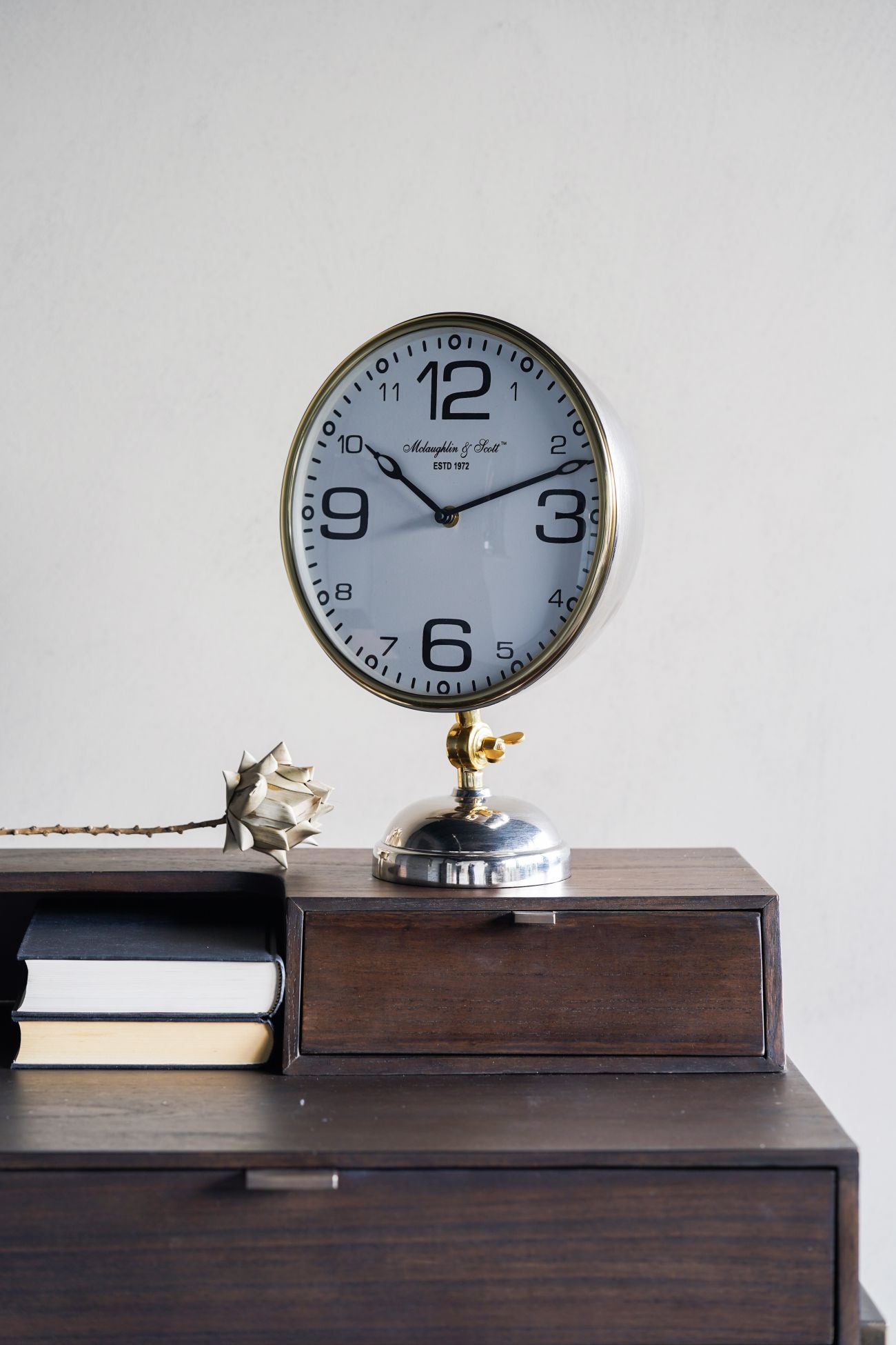 Risby Gold Brass and Nickel Mantle clock