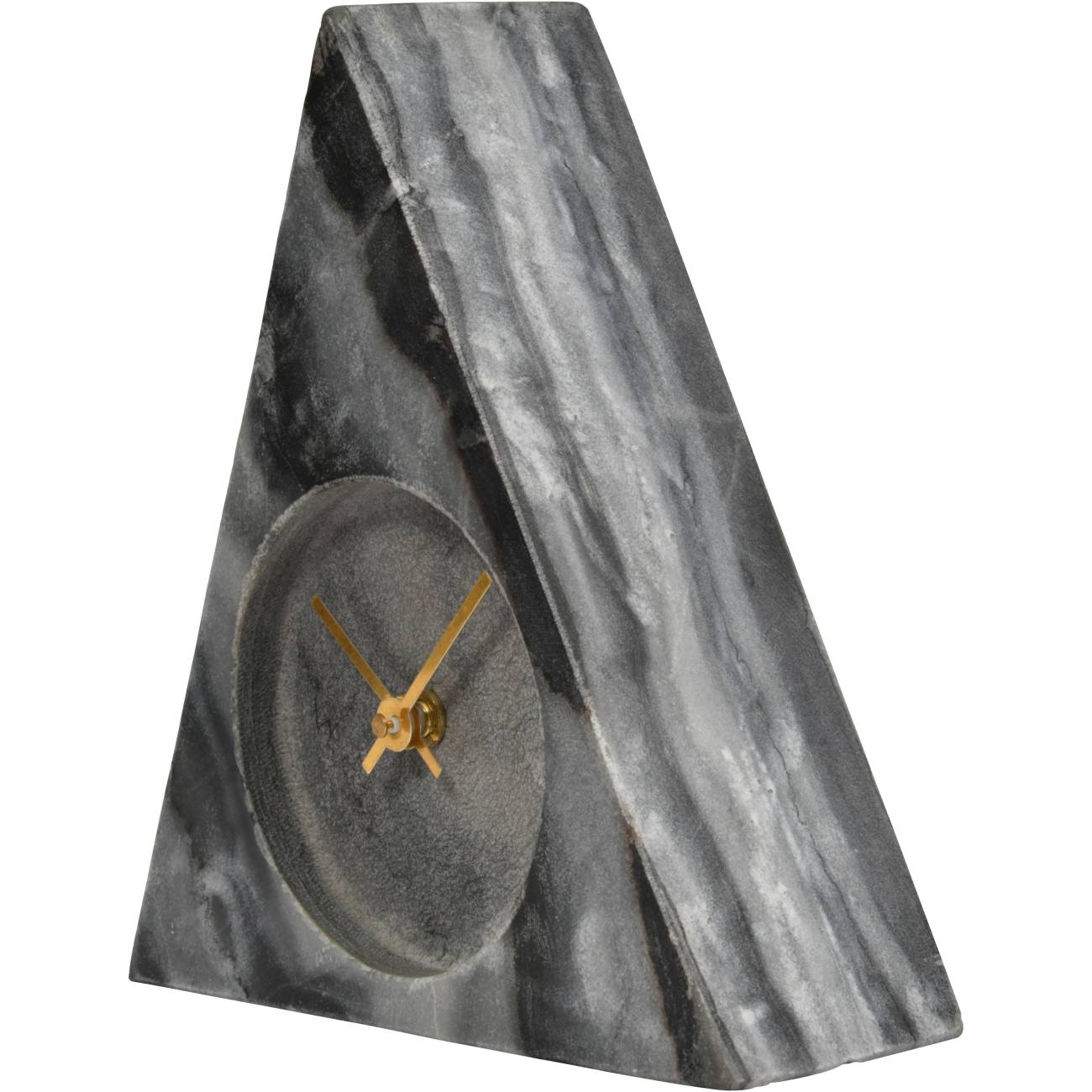 Grey Marble Triangular Mantel Clock