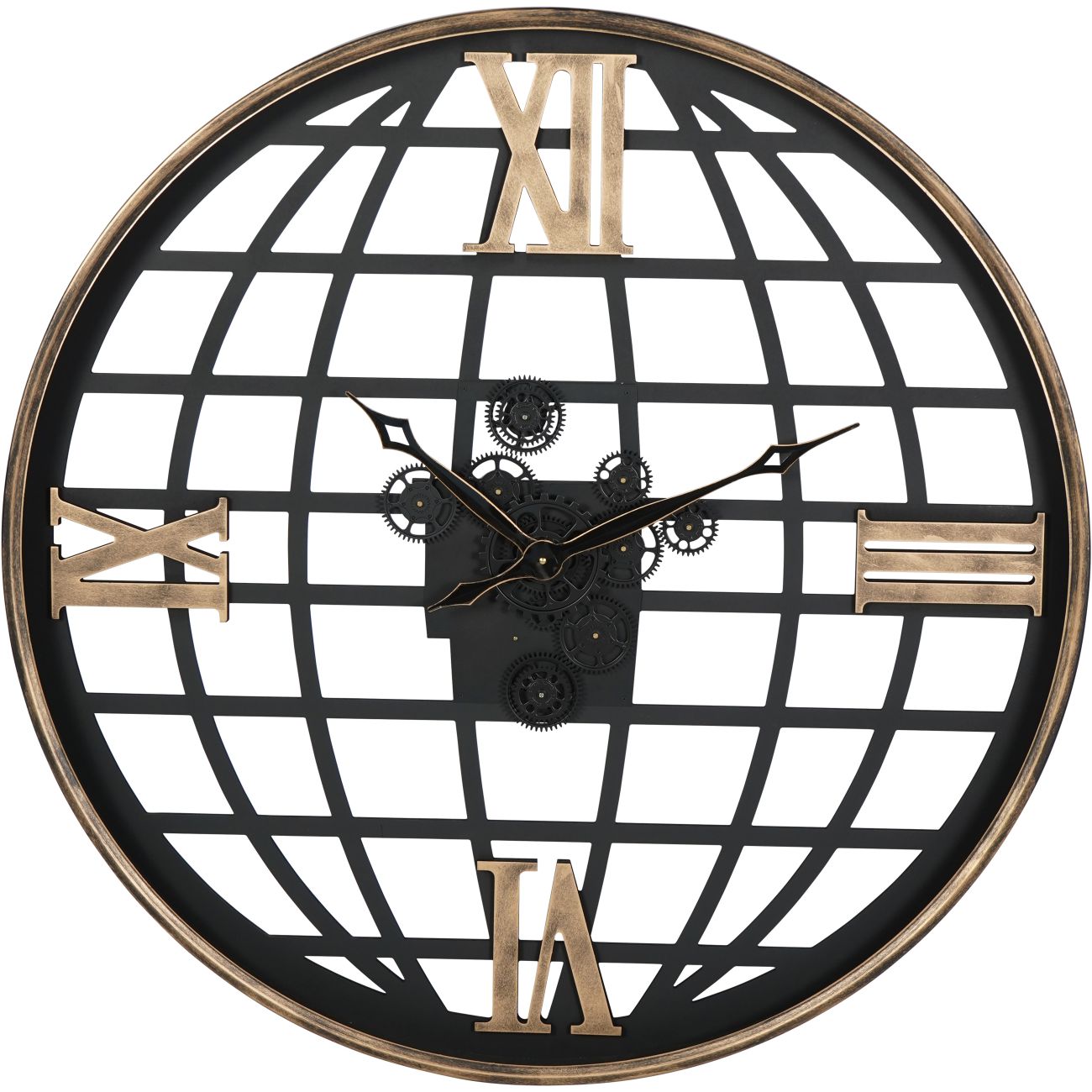 Open Wall Clock Globe and Numerals 100cm