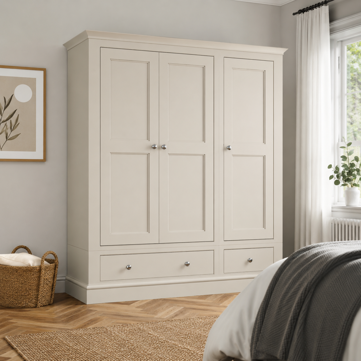 Hardwick Triple Wardrobe with 2 Drawers