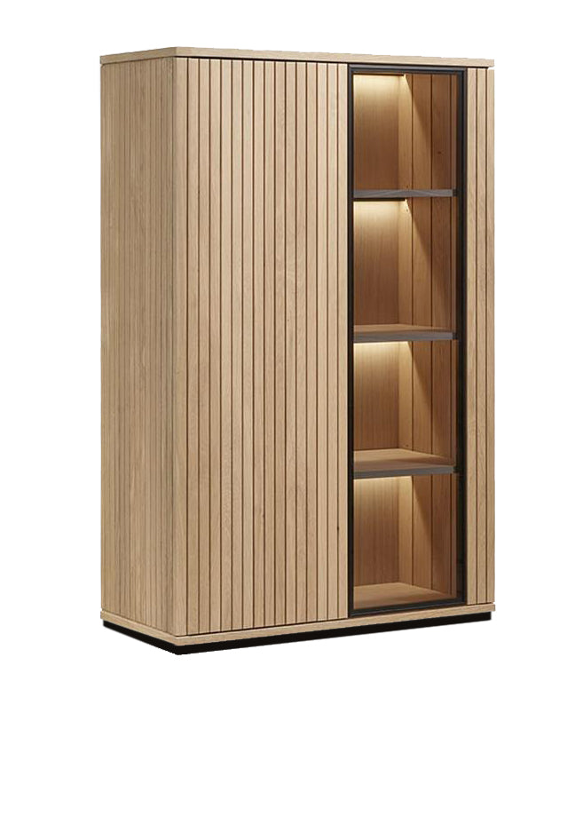 Sienna Slim Display Cabinet 1 Wood / 1 Glass Door