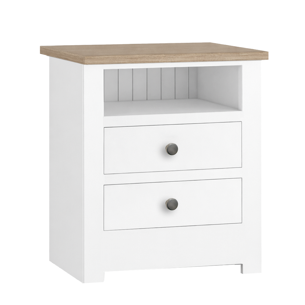 Lulworth Bedside 2 Drawer Open Top