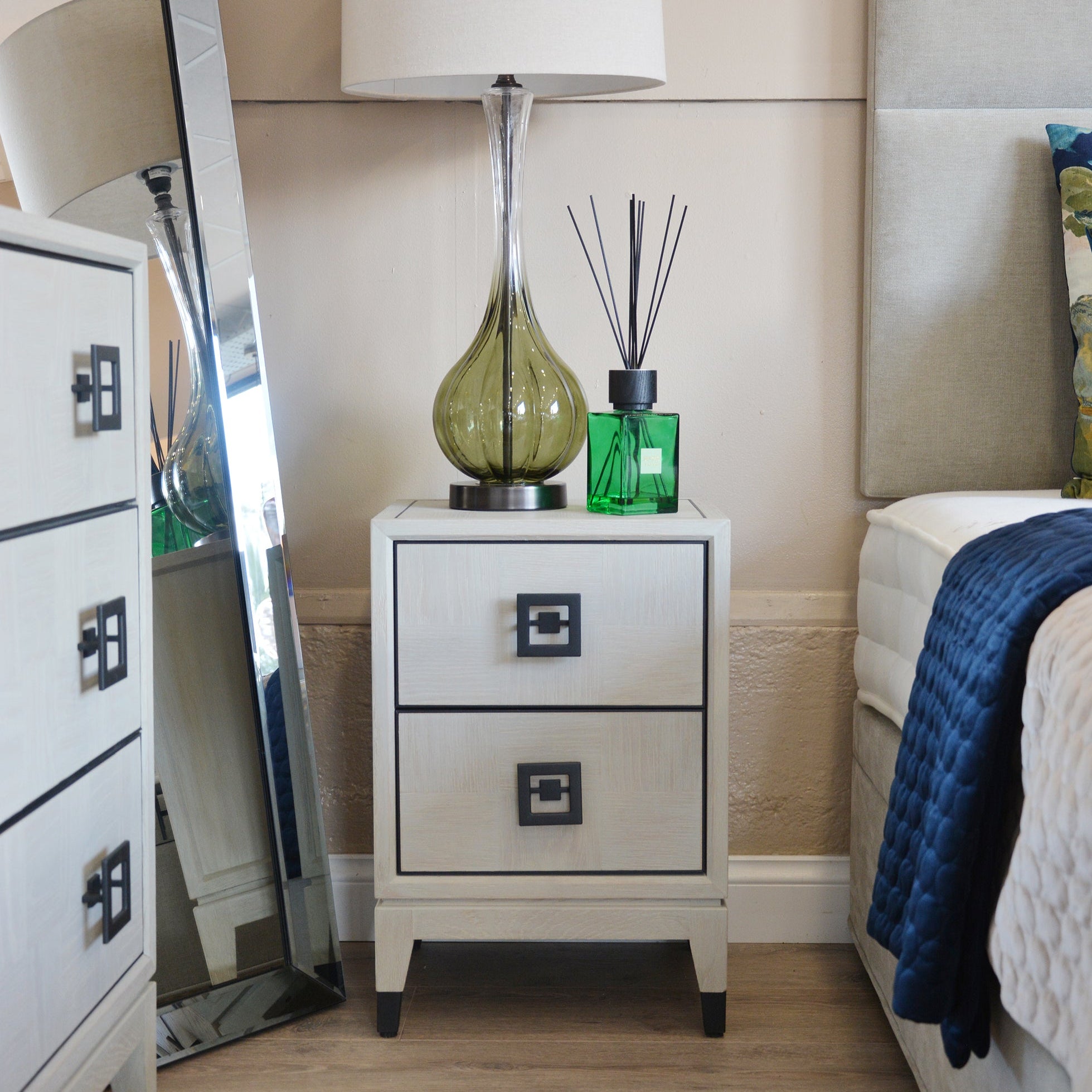 Cliveden White 2 Drawer Bedside