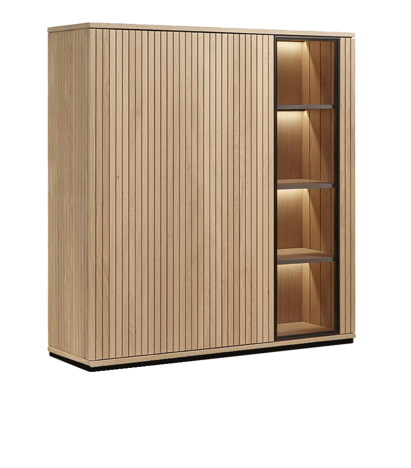 Sienna Wide Display Unit - 3 Wooden Doors
