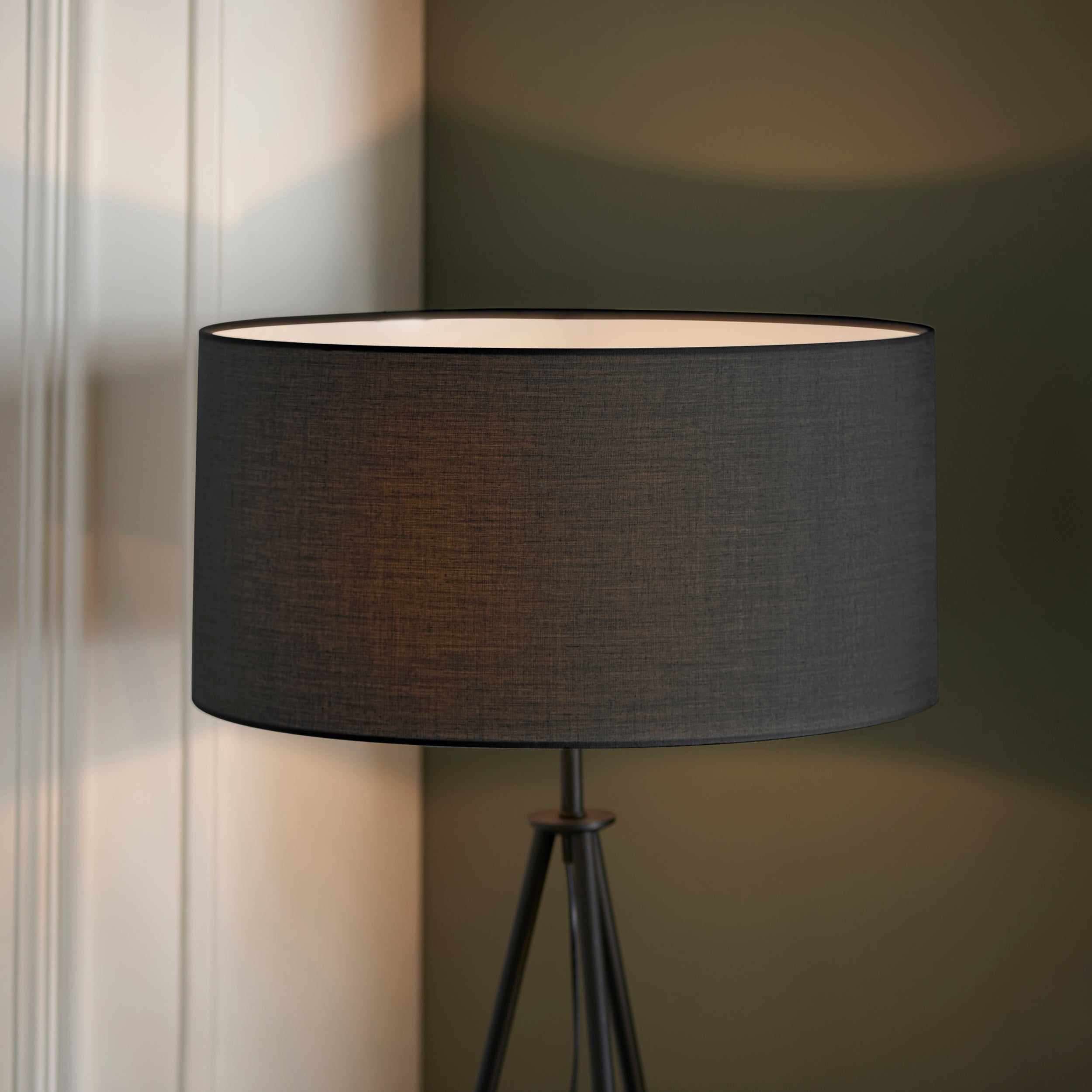 Black Tripod Floor Lamp with Shade