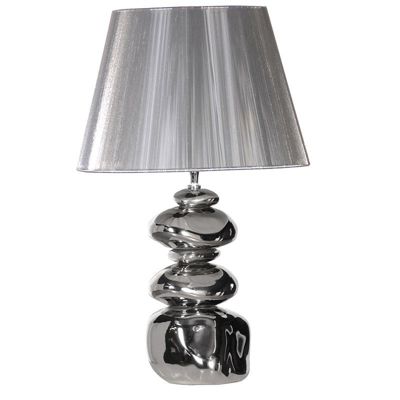 Silver Stack Pebble Lamp - Pavilion Interiors