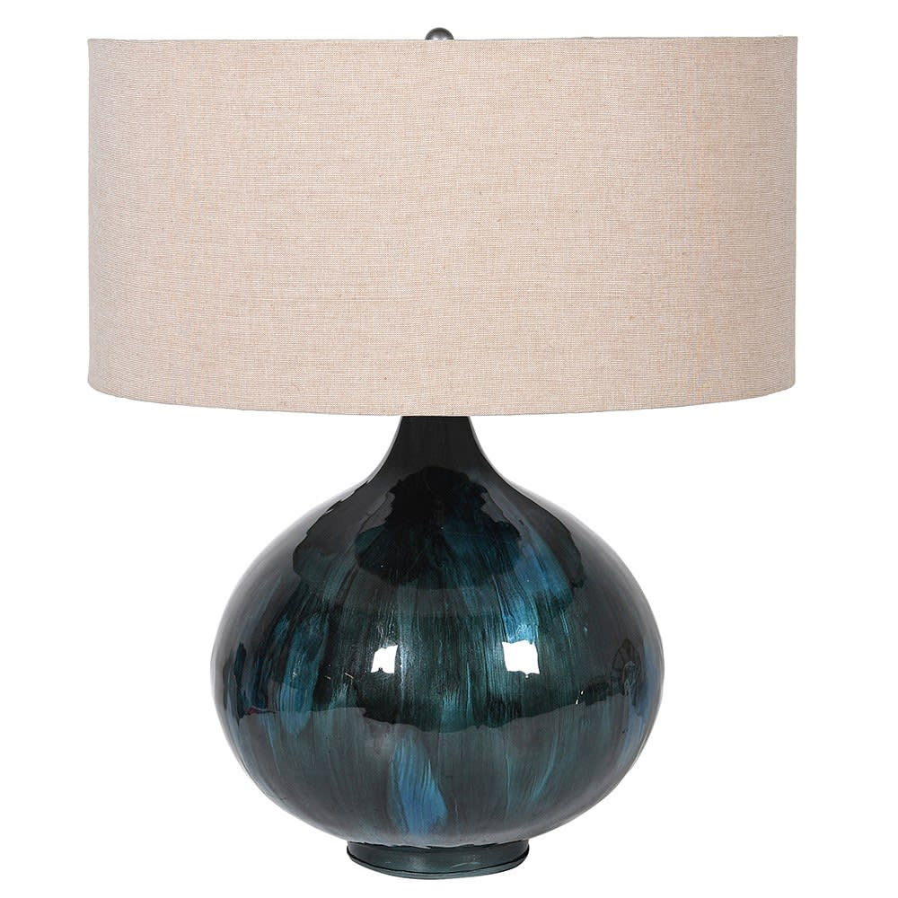 Lagoon Enamel Lamp with Shade - Pavilion Interiors