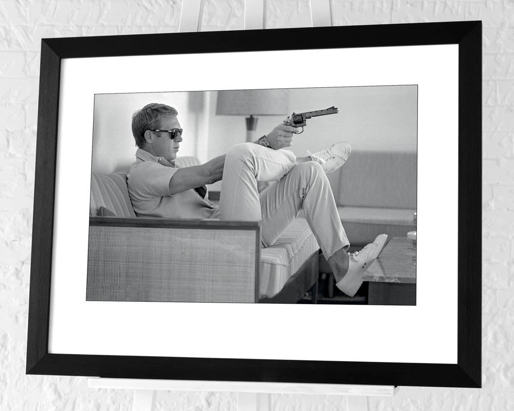 Steve McQueen Takes Aim Print in Black Frame - Pavilion Interiors