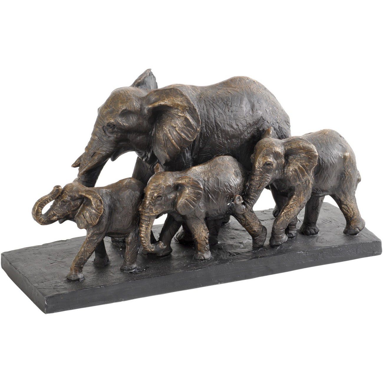 Antique Bronze Parade Of Elephants Sculpture