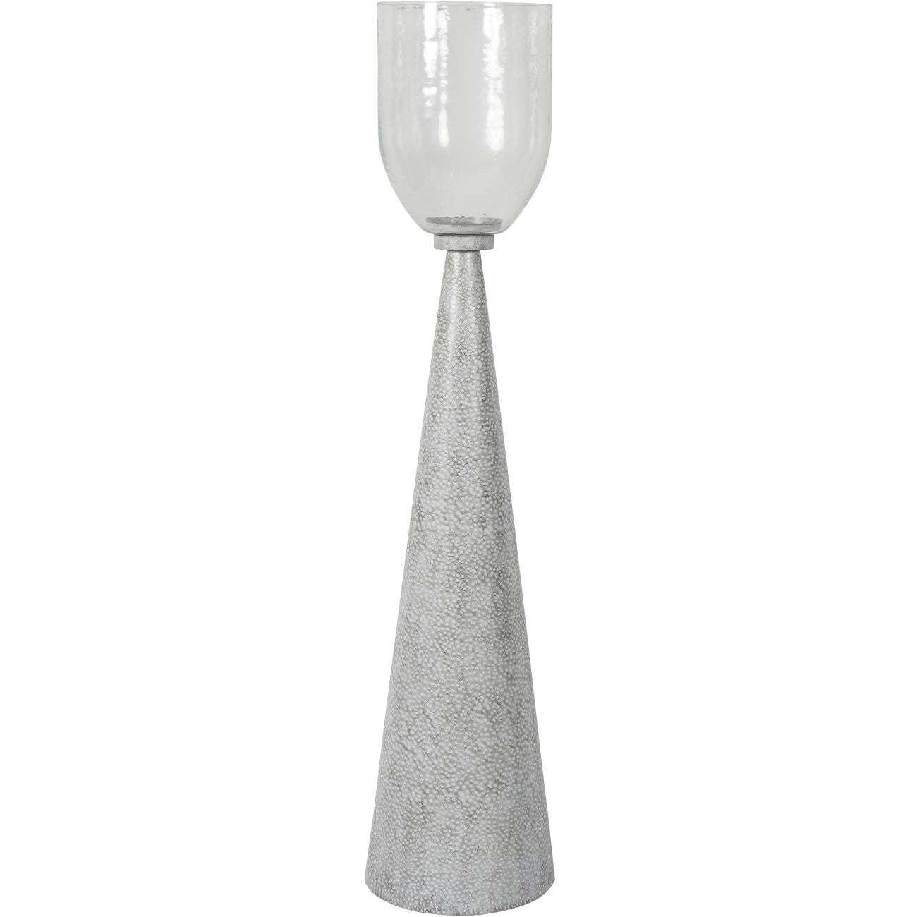 Sandbanks Iron and Hammered Glass Hurricane Extra Large Chalk White
