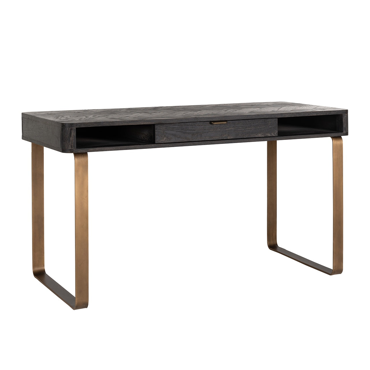 Arundel Brass 1 Drawer Desk - Pavilion Interiors