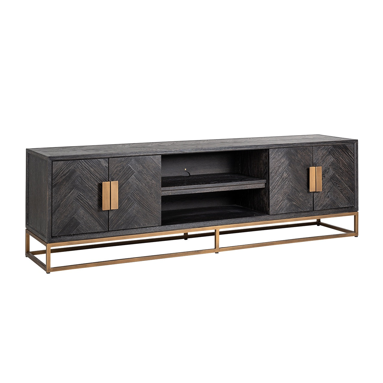 Arundel Brass TV Unit - Pavilion Interiors