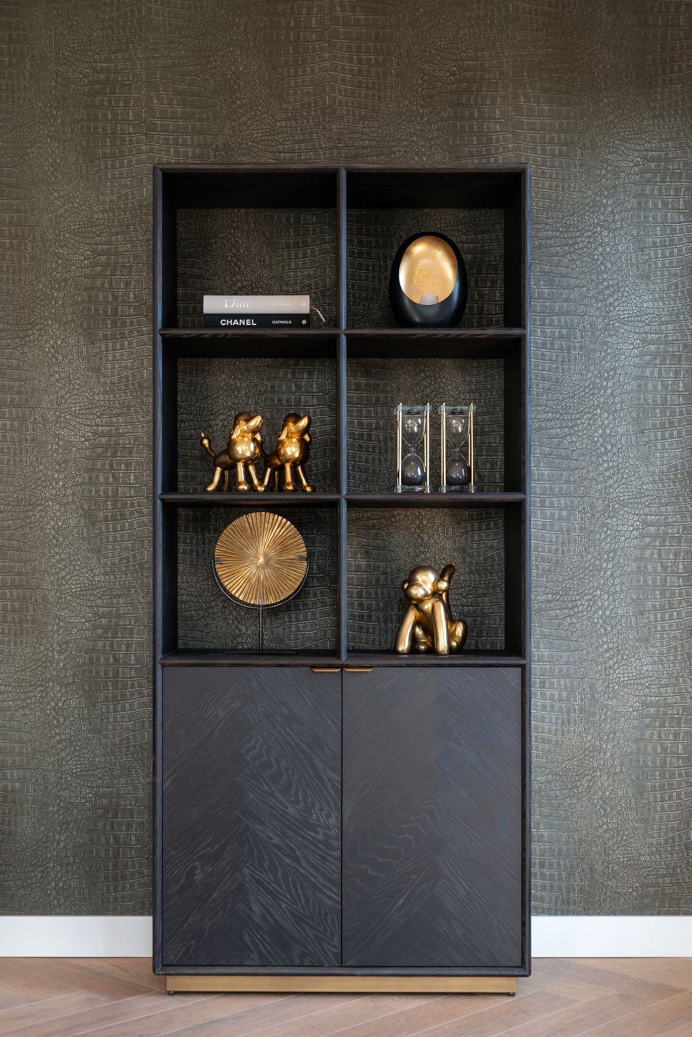 Arundel Brass 2 Door Bookcase - Pavilion Interiors