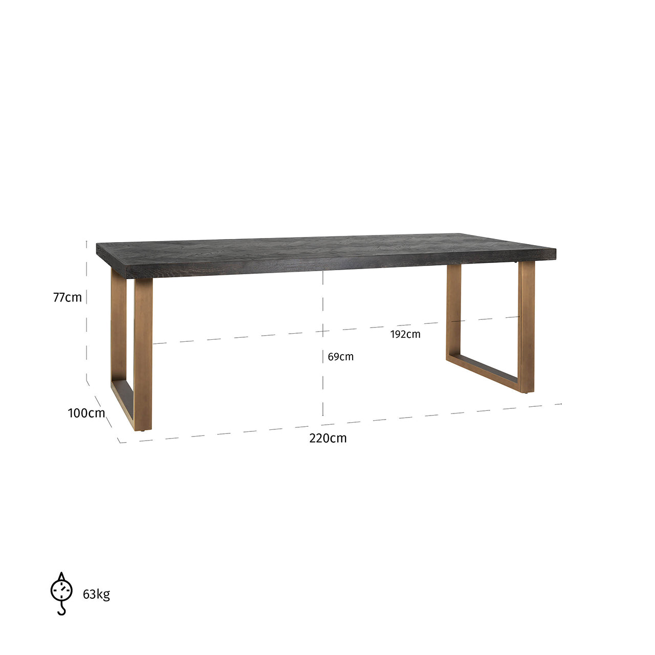 Arundel Brass Dining Table - Pavilion Interiors