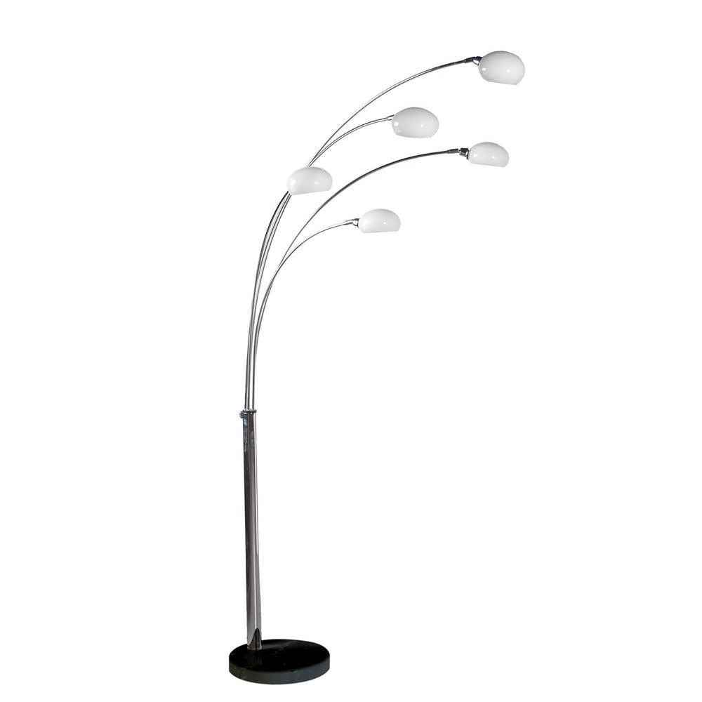 Tall 5 Arm Chrome Floor Lamp - Pavilion Interiors