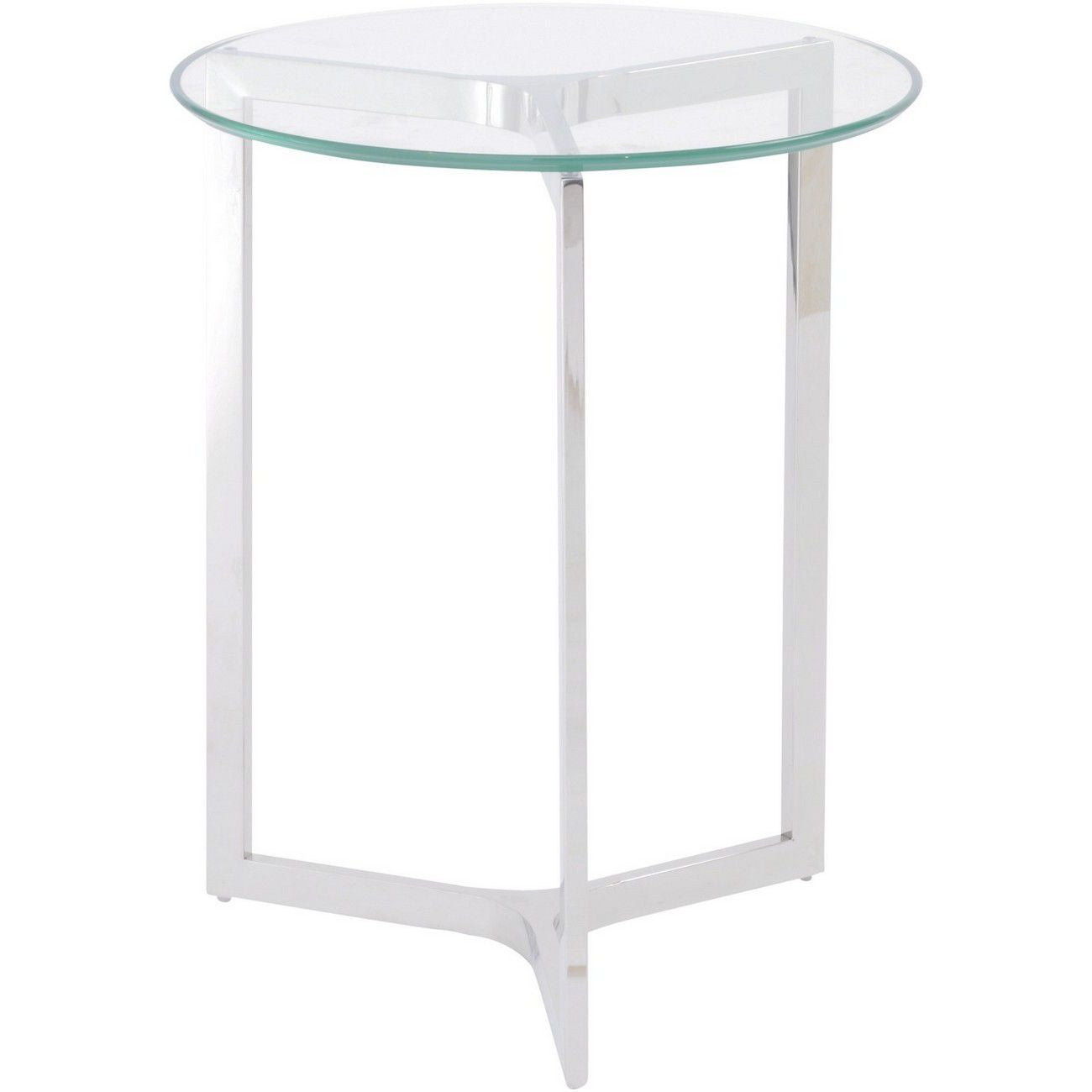 Argento Stainless Steel And Glass End Table - Pavilion Interiors