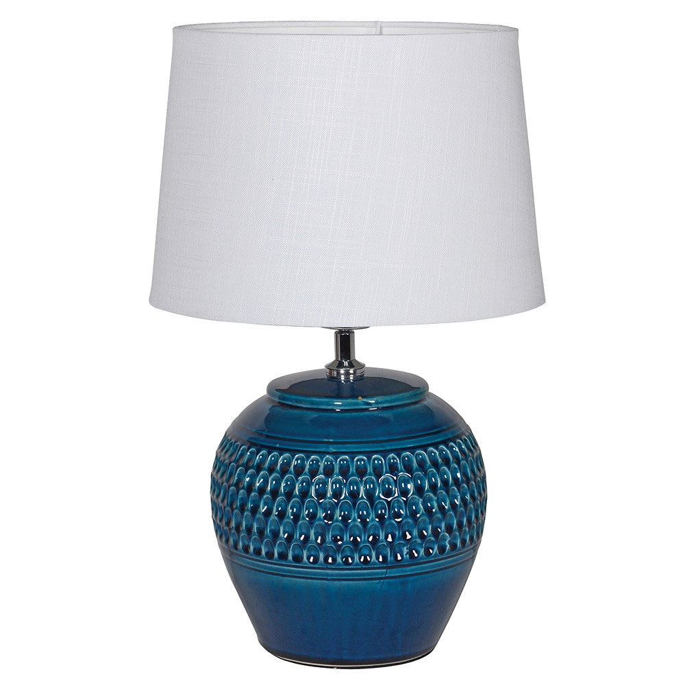 Dark Blue Bobble Lamp with Shade