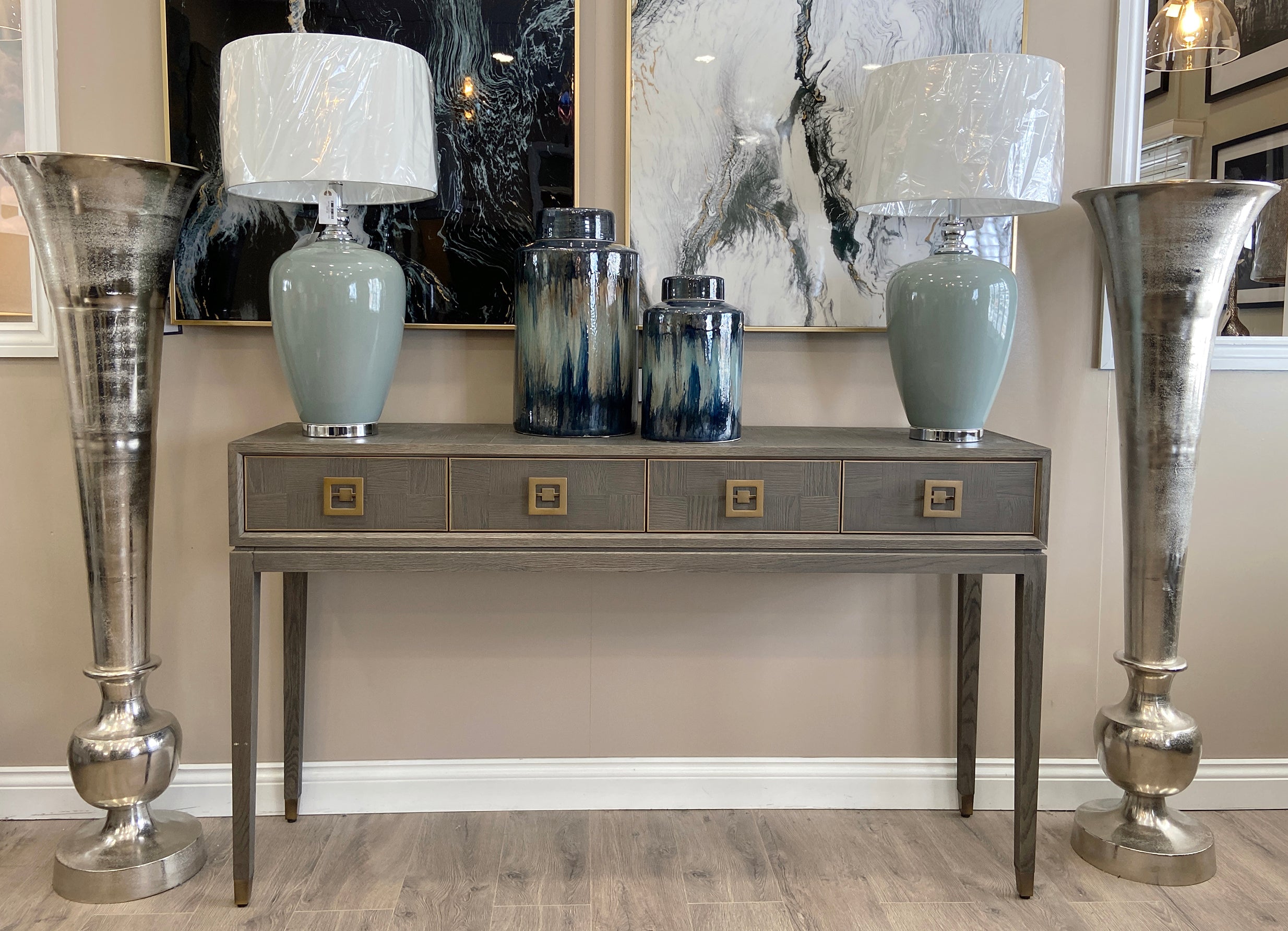 Cliveden Squares Console with Drawers - Pavilion Interiors