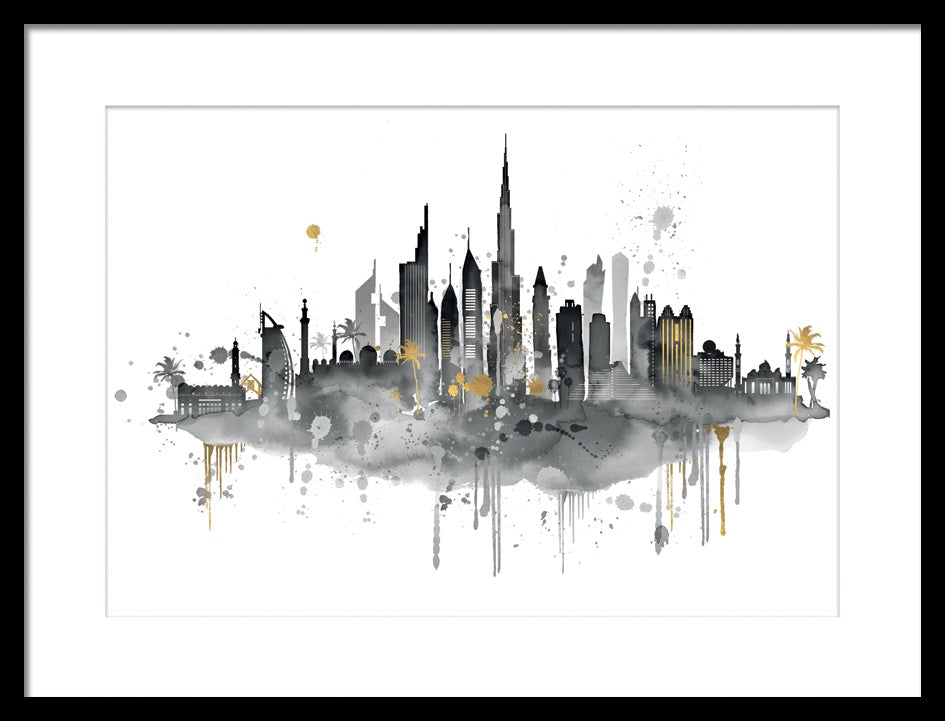 Dubai Skyline Framed Print