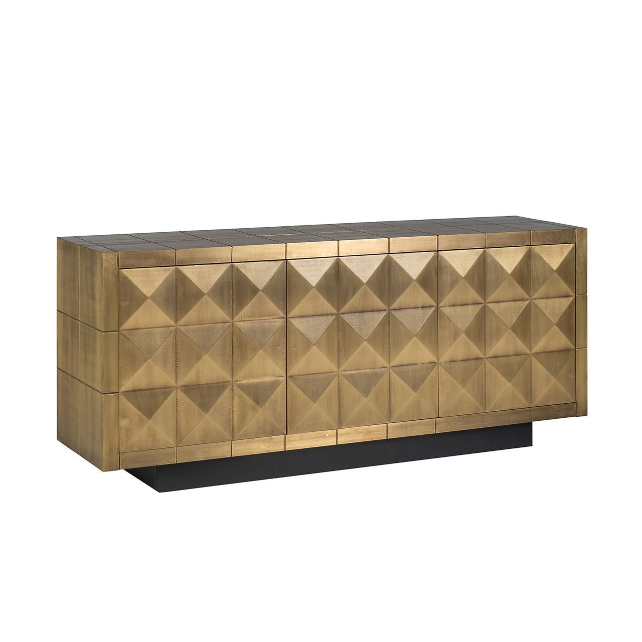 Brushed Gold Patterned 3 Door Sideboard