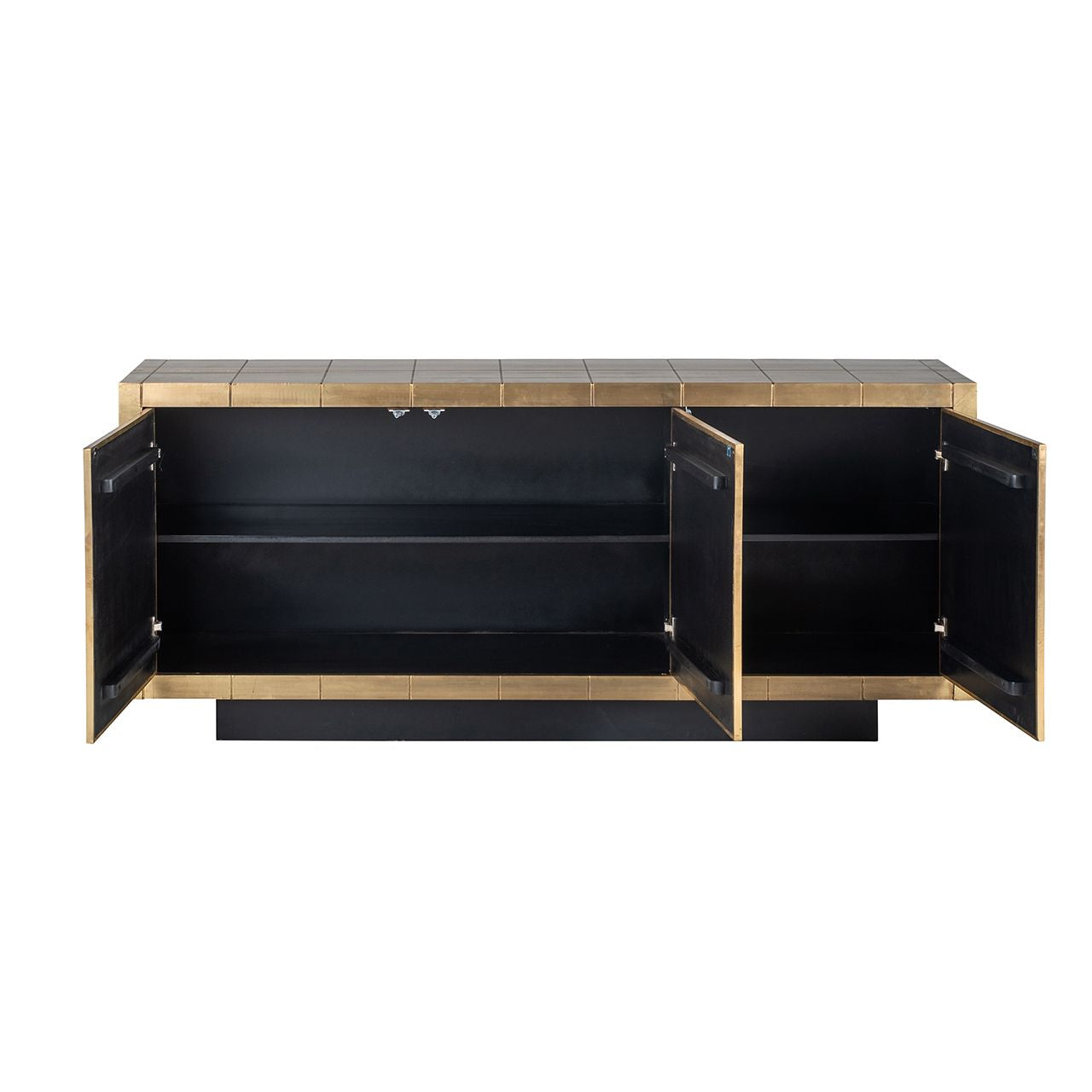 Brushed Gold Patterned 3 Door Sideboard