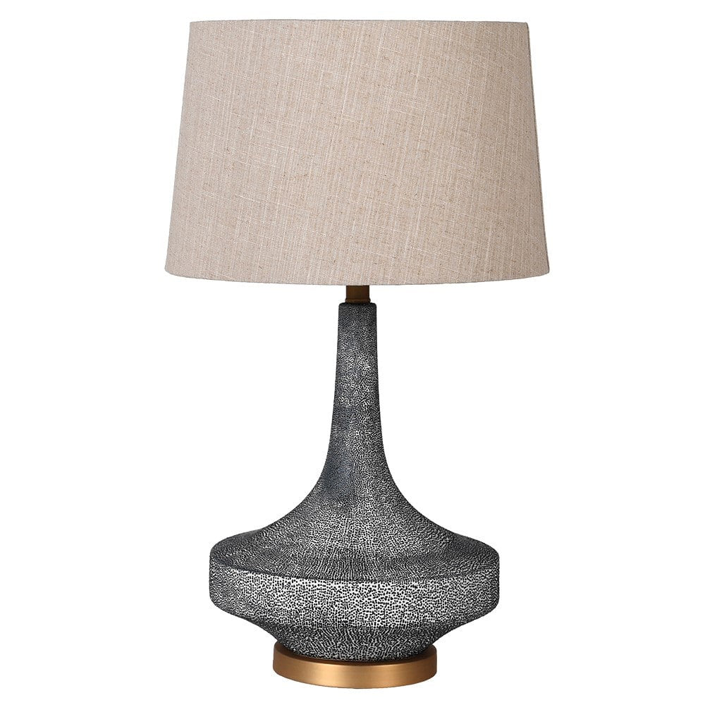 Grey Blue Shagreen Lamp with Shade