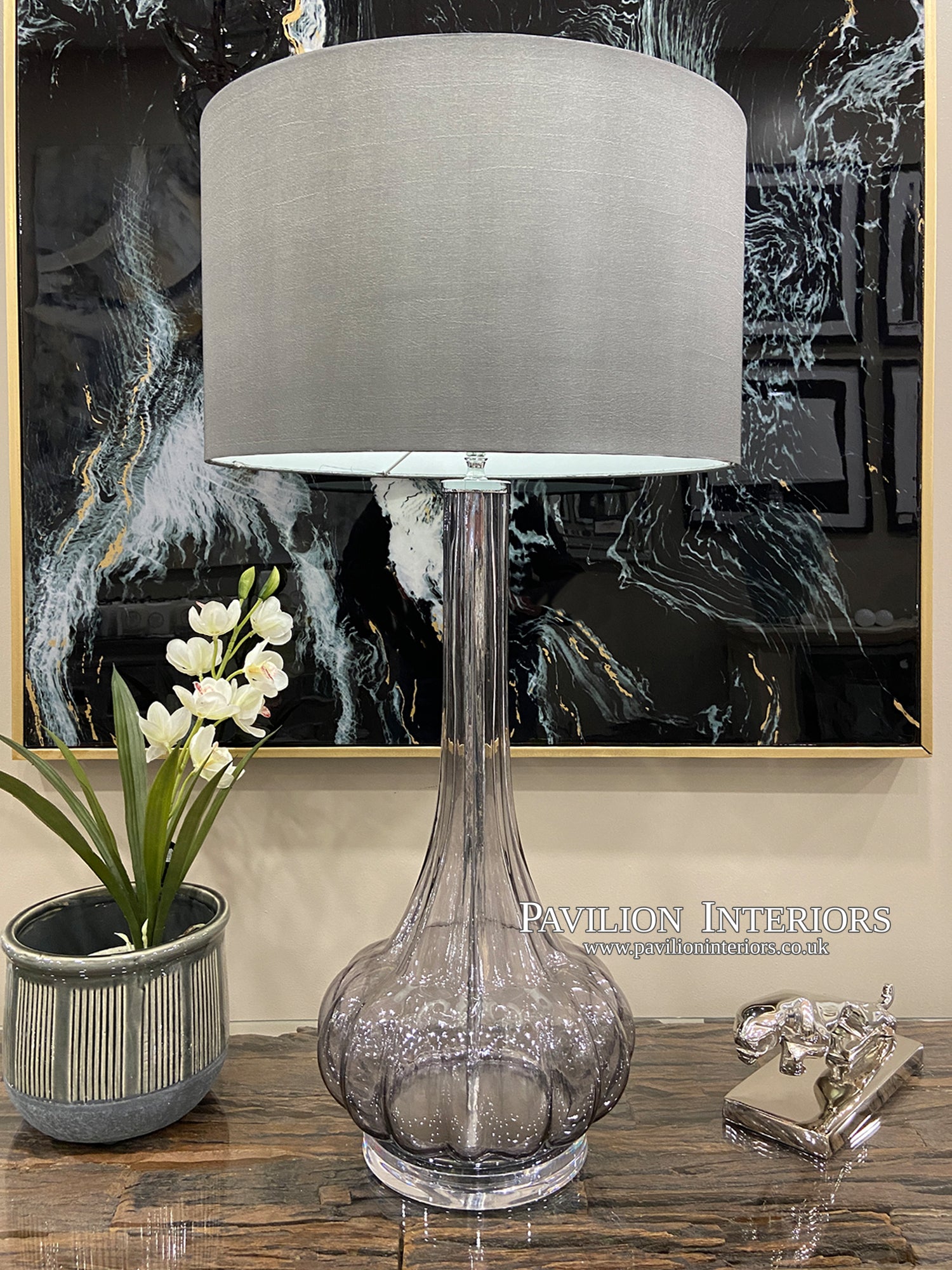 Smoked Glass Lamp - Pavilion Interiors