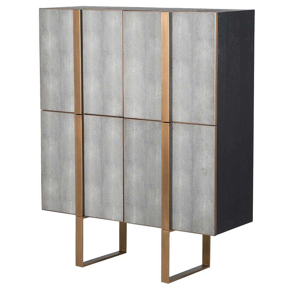 Tokyo Oak & Shagreen 4 Door Cupboard