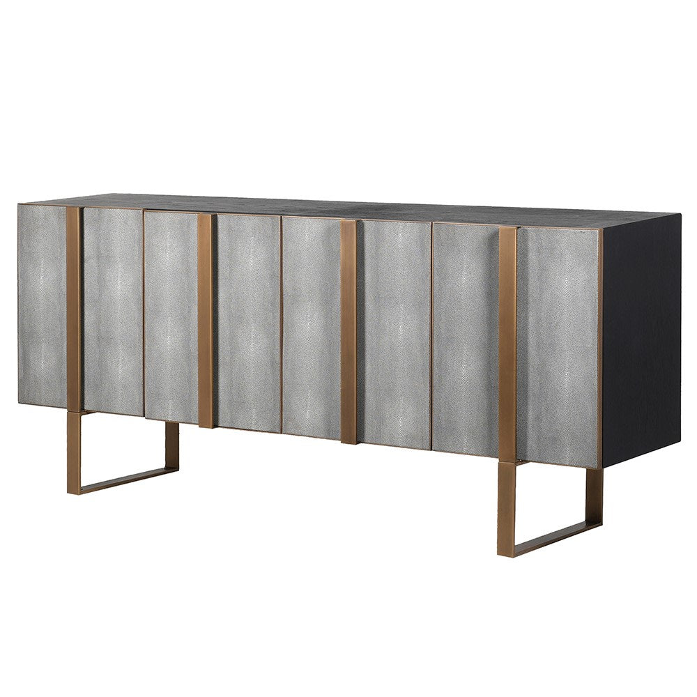 Tokyo Oak & Shagreen 4 Door Sideboard