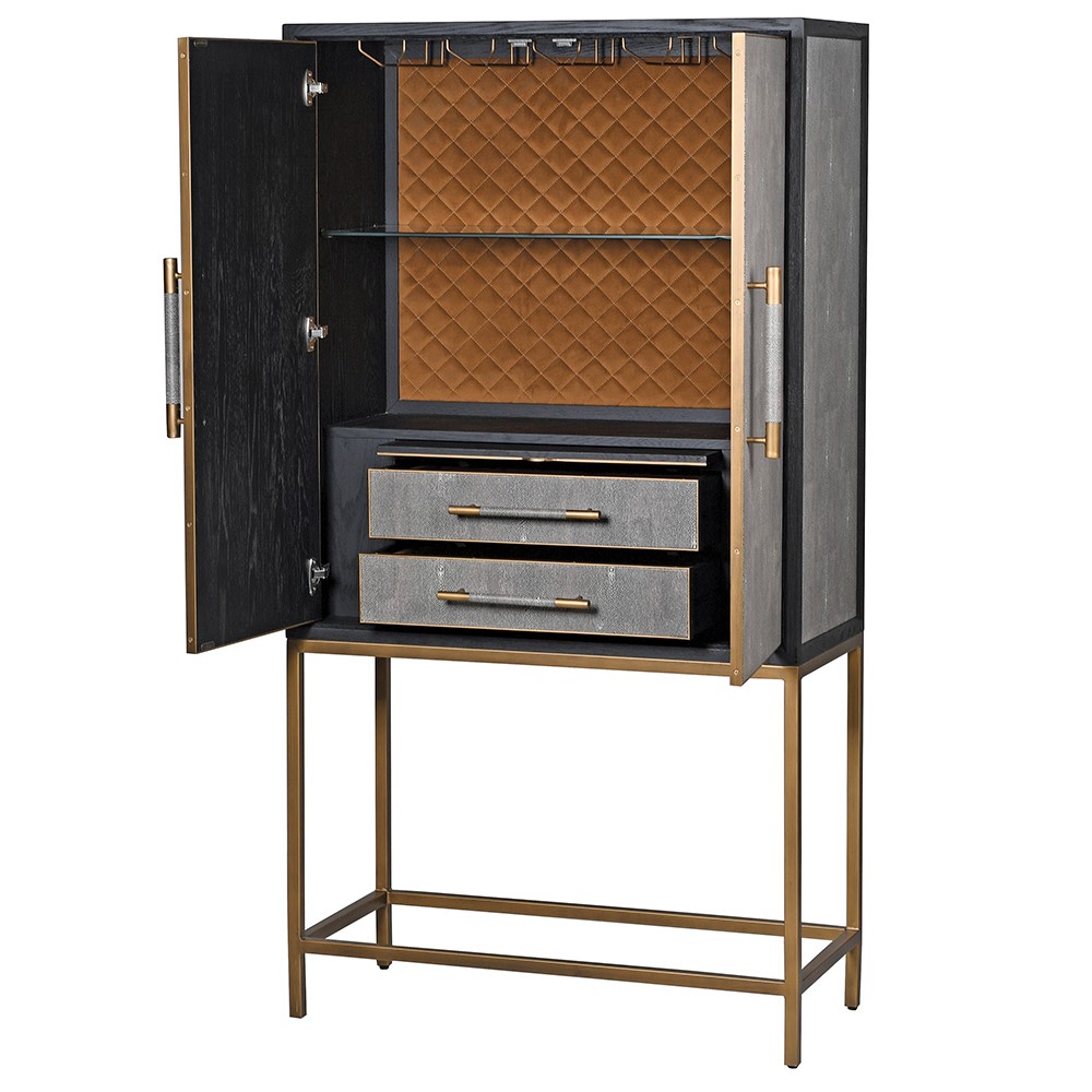 Tokyo Oak & Shagreen Drinks Cabinet