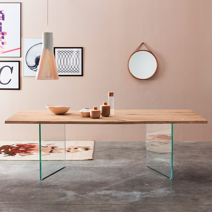 Venice Twins Oak Top Dining Table