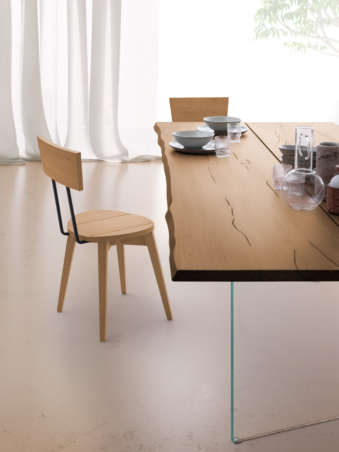 Venice Twins Oak Top Dining Table