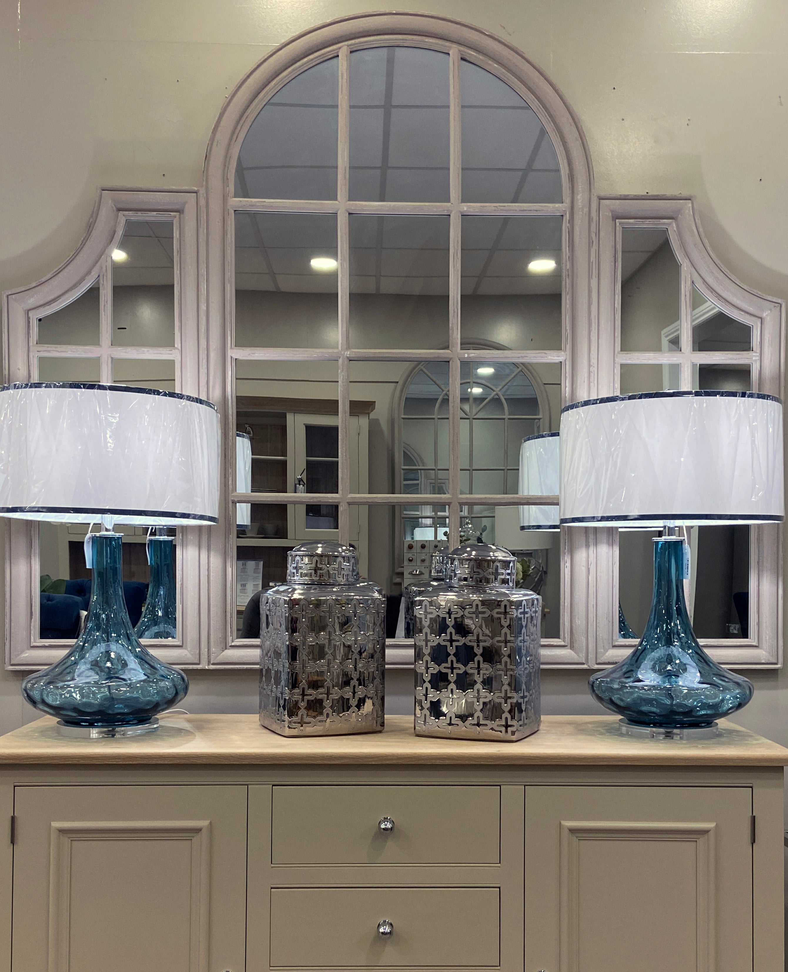 Triple Windowpane Mirror - Pavilion Interiors