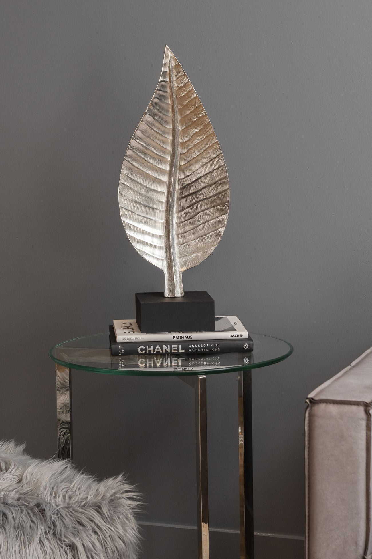 Iconic Ripples Nickel Leaf Sculpture Small
