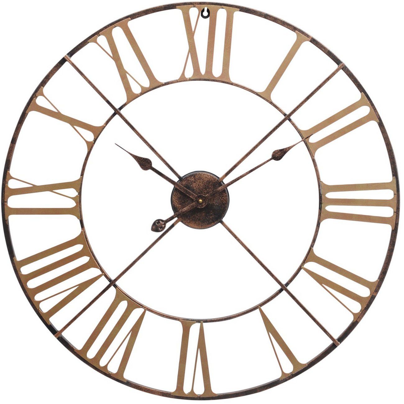 Antique Brass Outdoor Skeletal Wall Clock