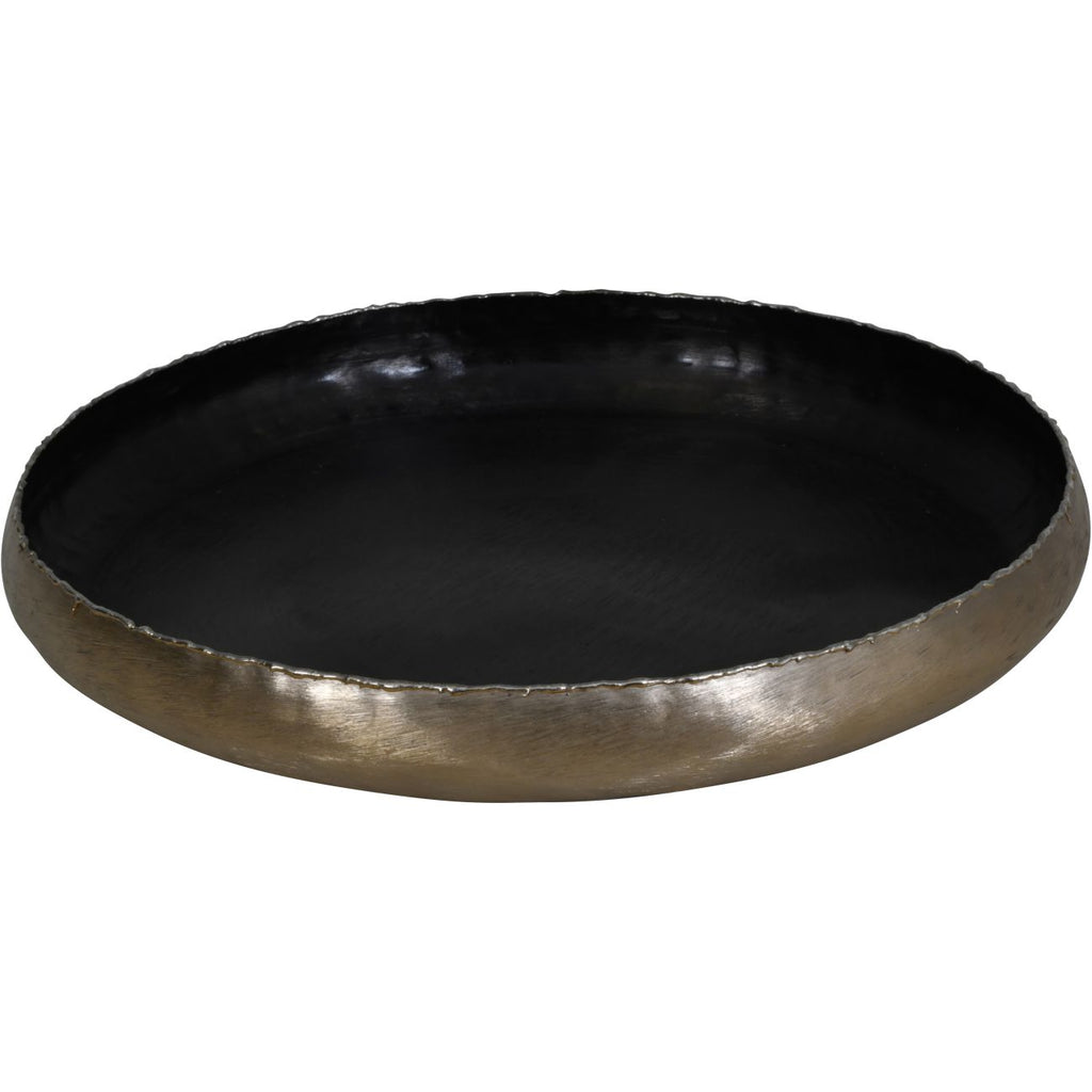 Molten Brushed Gold Metal Round Platter 43cm diameter