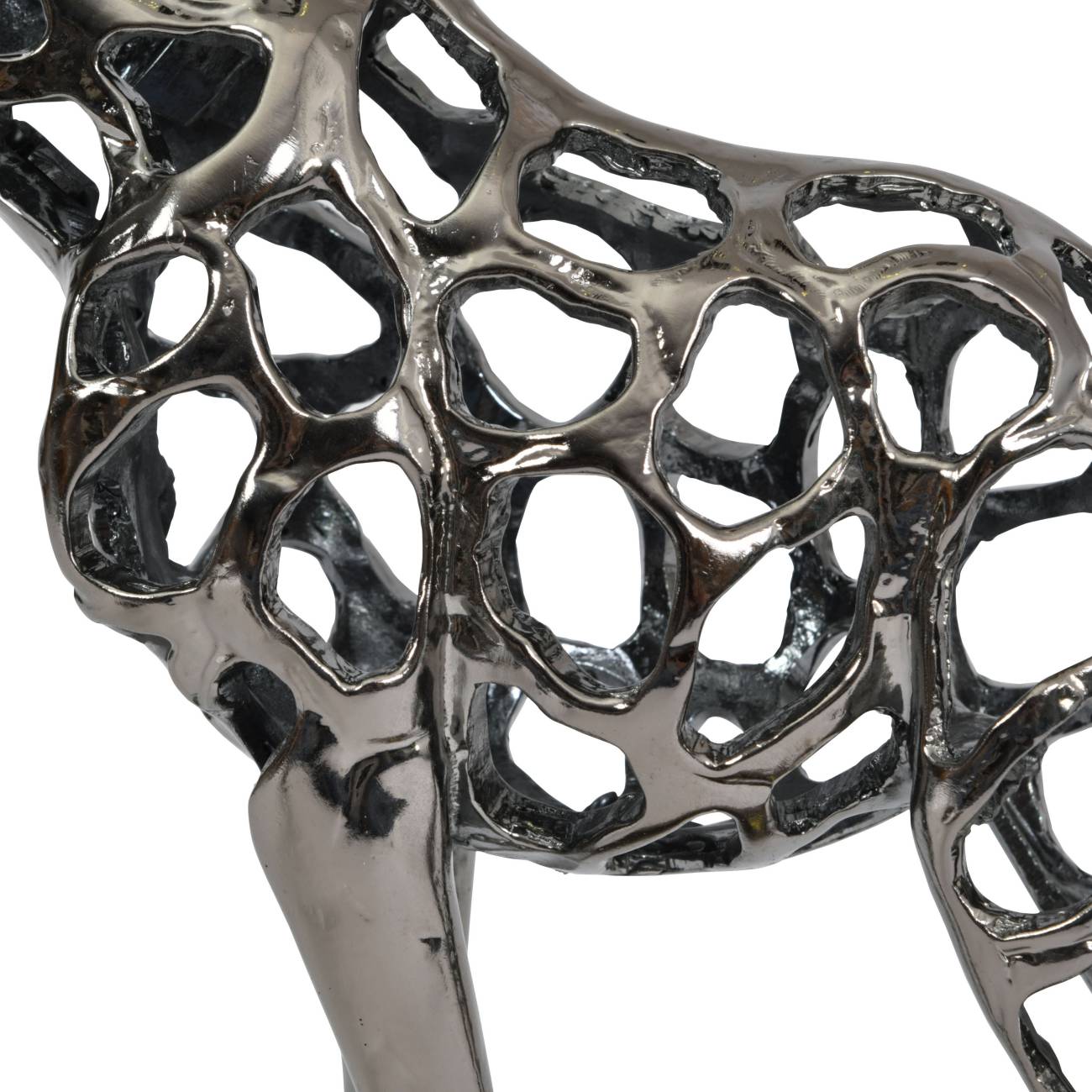 Courtney Black Nickel Hollow Giraffe 50cm Sculpture