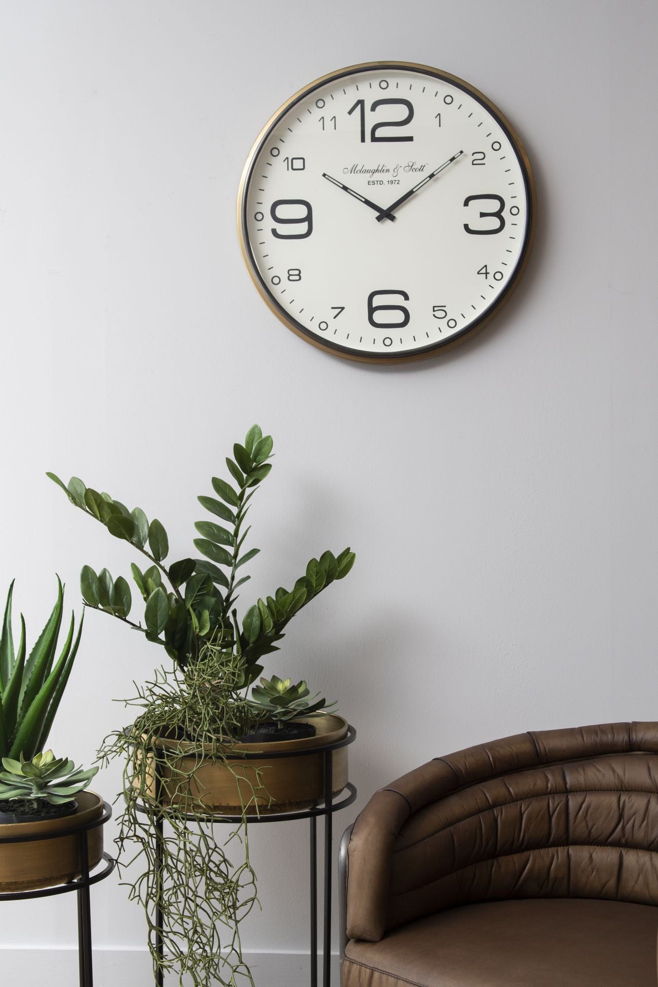 Risby Gold Brass and Nickel Wall clock