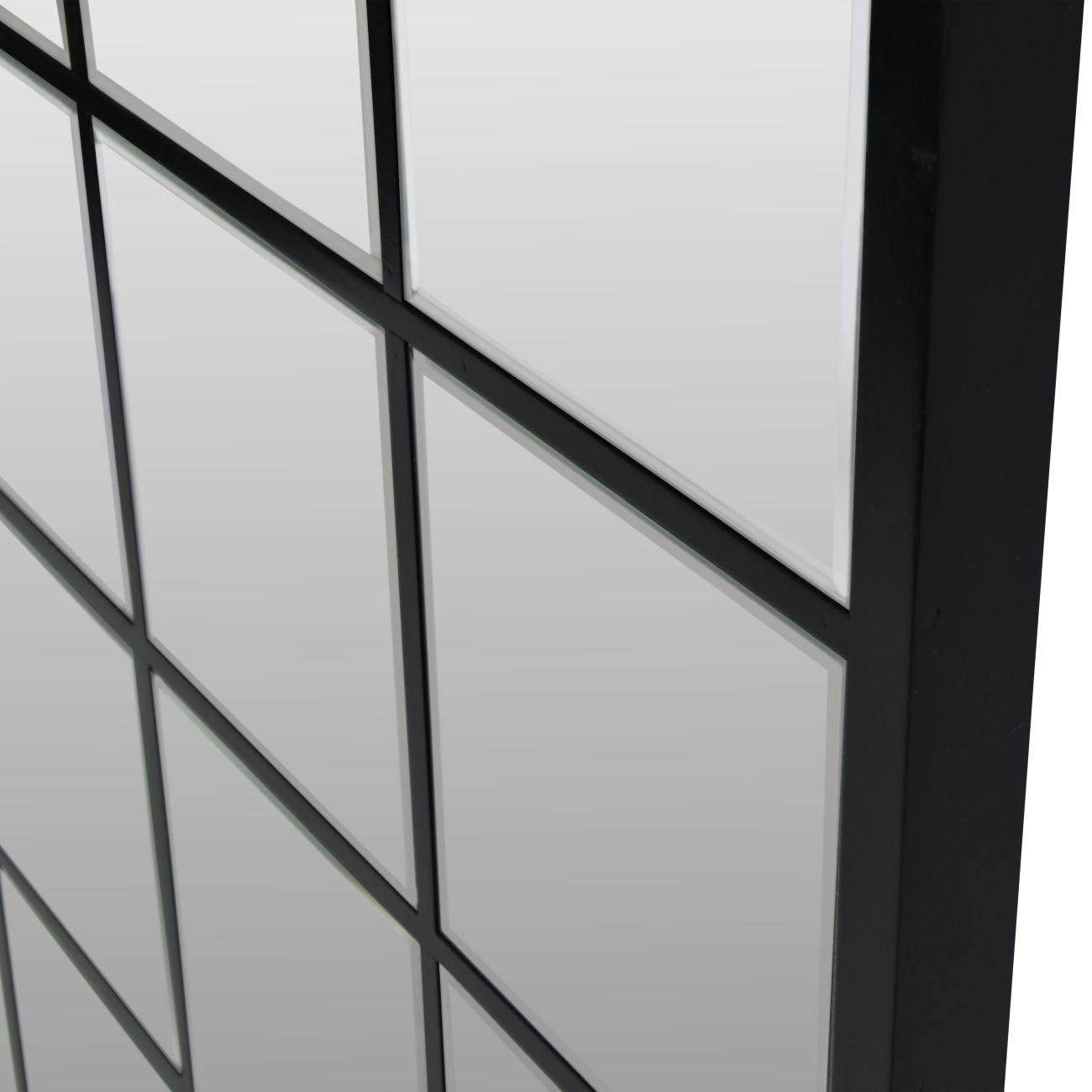 Squares Large Window Mirror - Black