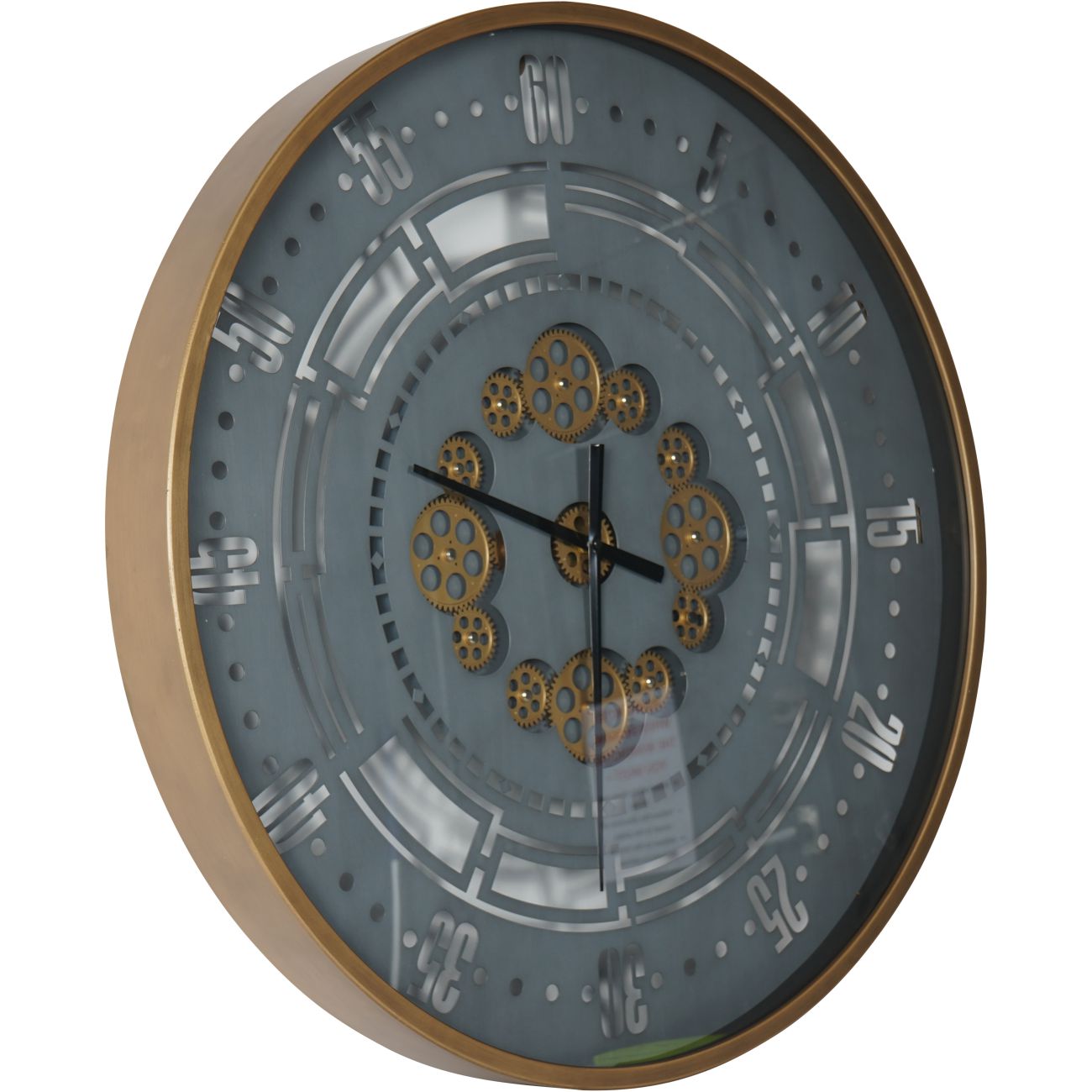 Manchester Industrial Round Gold and Grey Wall Clock