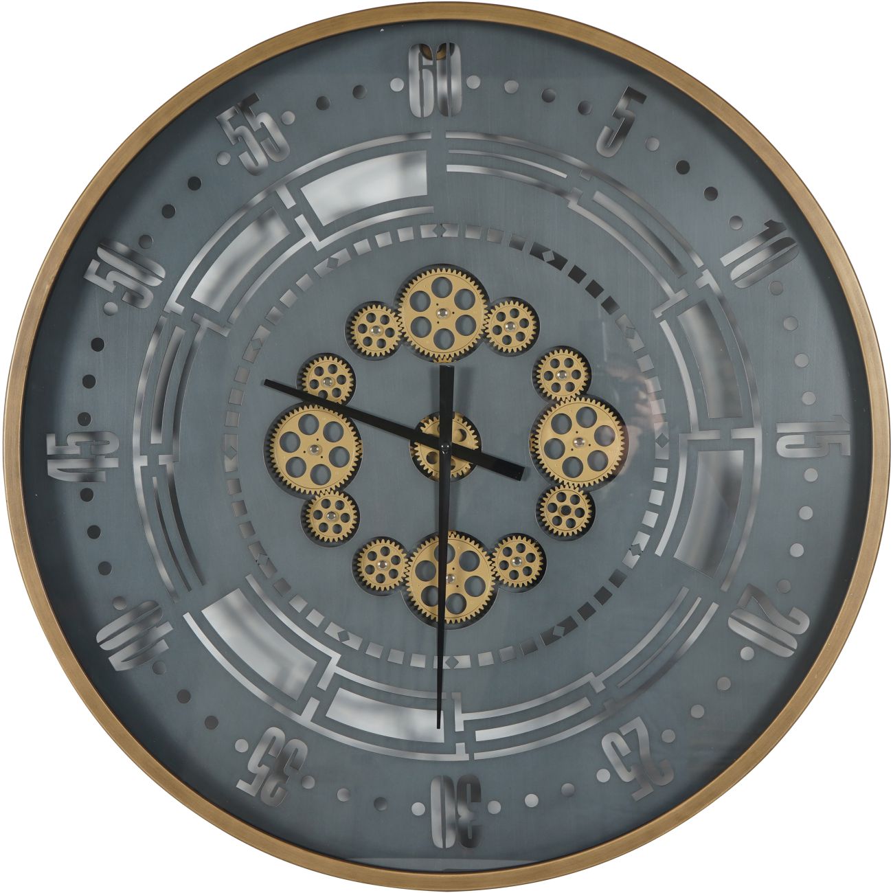 Manchester Industrial Round Gold and Grey Wall Clock