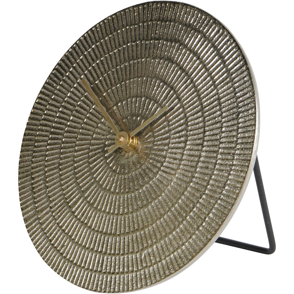 Textured Champagne Gold Mantel Clock 20cm