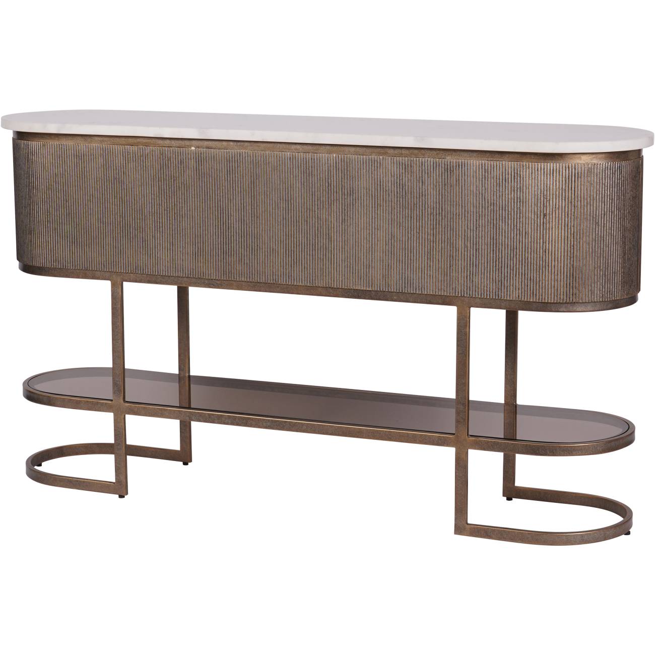 Brompton White Marble Gold Console Table