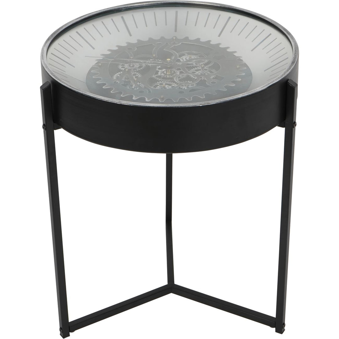 Palladium Lamp Table Clock with Moving Dials Black Nickel