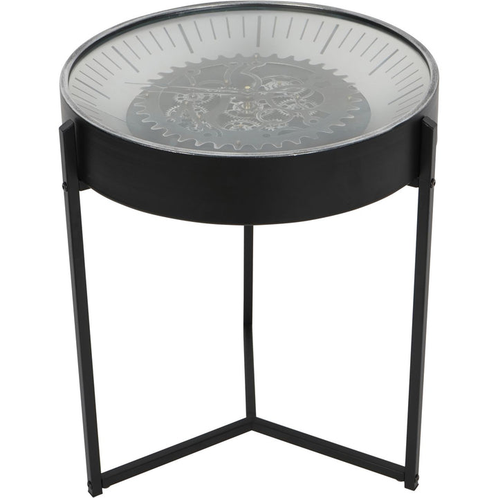 Palladium Lamp Table Clock with Moving Dials Black Nickel