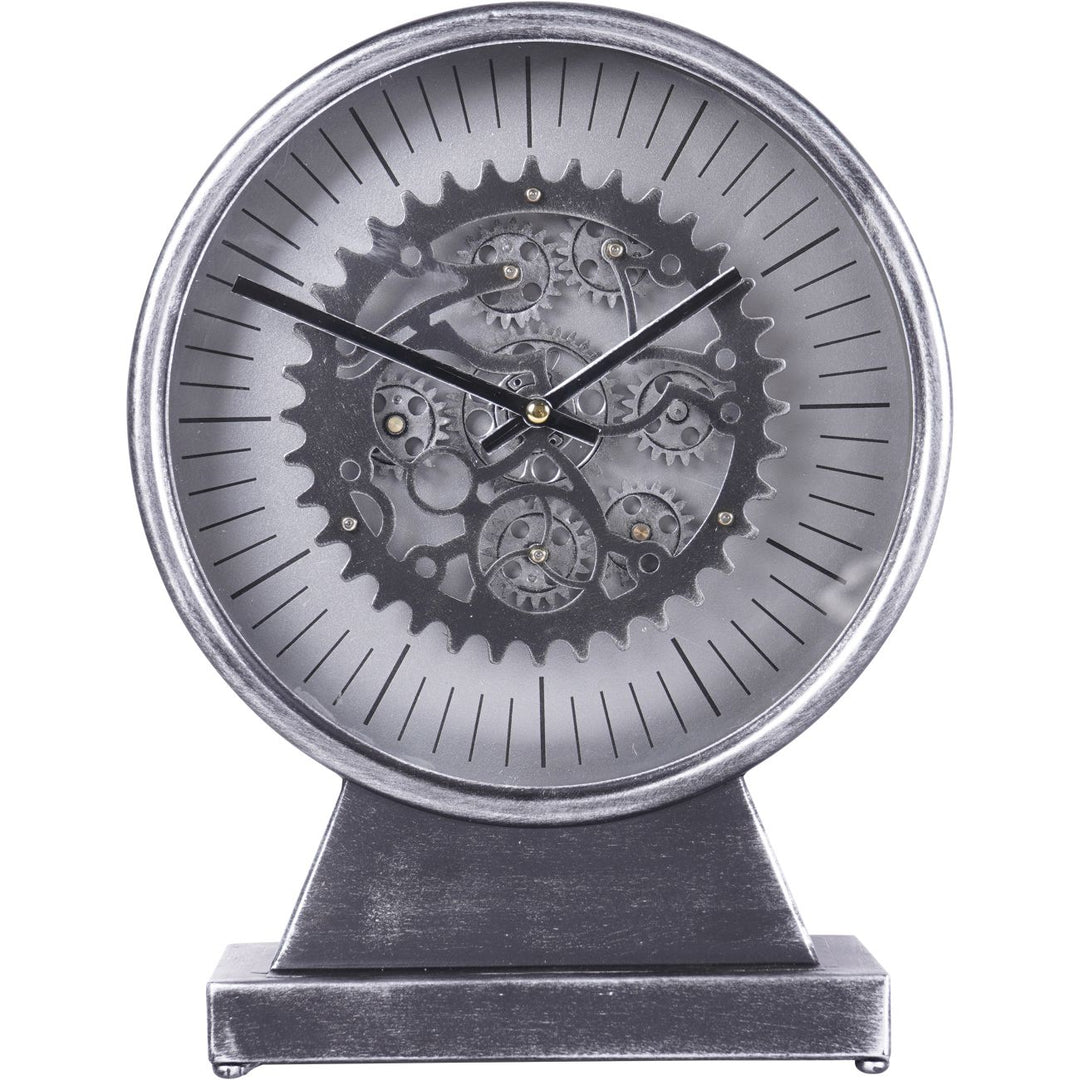 Palladium Mantel Clock Black &amp; Nickel