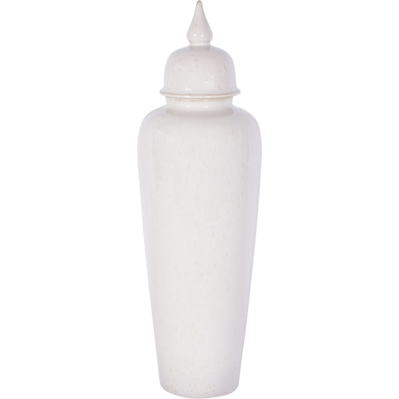 Mediterranean Ginger Jar Reactive Glazed Ceramic Cream