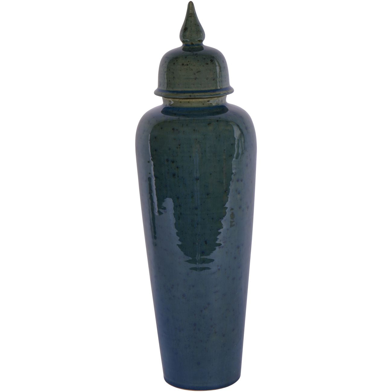 Mediterranean Ginger Jar Reactive Glazed Ceramic Green